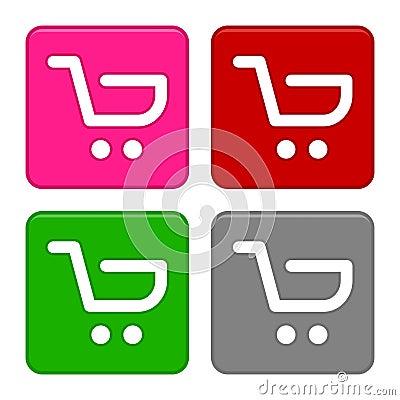 Add To Cart Buttons icons set. Shopping logo. Vector Illustration