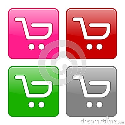 Add To Cart Buttons icons set. Shopping logo. Vector Illustration