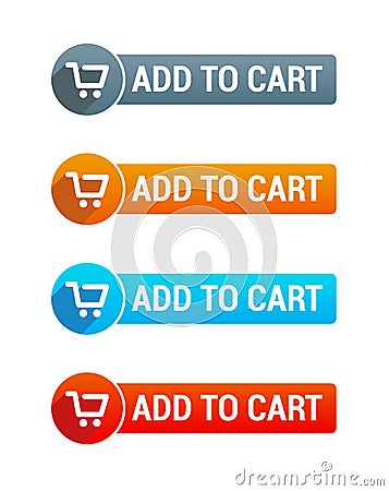 Add To Cart Buttons Vector Illustration