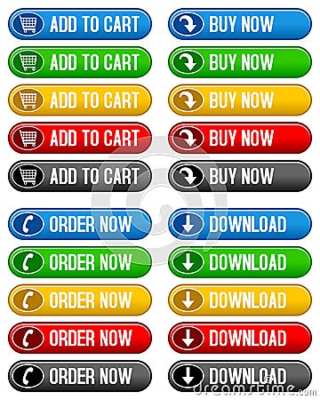 Add To Cart Buy Now Buttons Vector Illustration