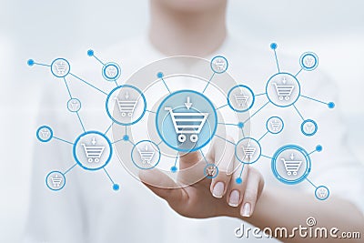 Add To Cart Internet Web Store Buy Online E-Commerce concept Stock Photo