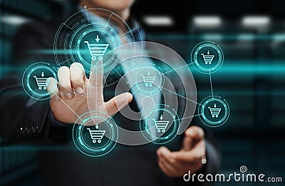 Add To Cart Internet Web Store Buy Online E-Commerce concept Stock Photo
