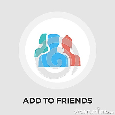 Add to Friends Flat Icon Vector Illustration