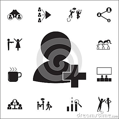 add to friends icon. Conversation and Friendship icons universal set for web and mobile Stock Photo