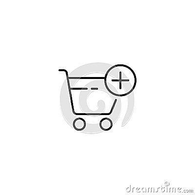Add to shopping cart line icon on white background Stock Photo