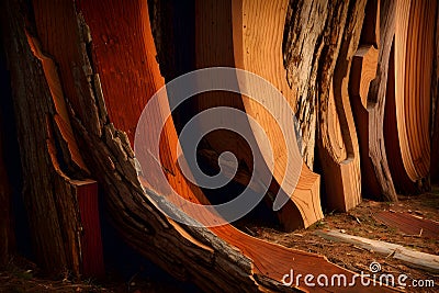 Rustic Charm: Capture the Warmth of Nature with a Striking Wood Print Stock Photo