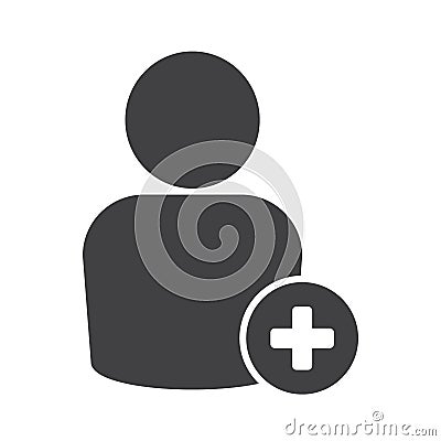 Add user icon, plus member vector Cartoon Illustration