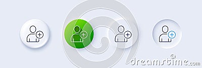 Add User line icon. Profile Avatar sign. Line icons. Vector Vector Illustration