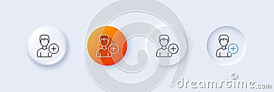Add User line icon. Profile Avatar sign. Line icons. Vector Stock Photo