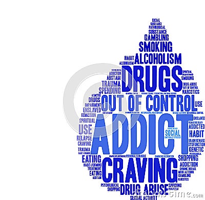 Addict Word Cloud Vector Illustration