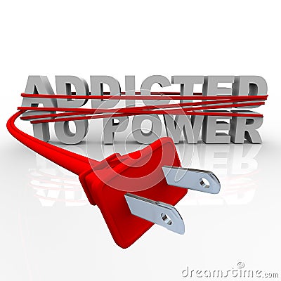 Addicted to Power - Cord and Plug Stock Photo