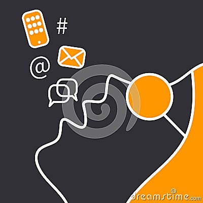 Addiction to phone Vector Illustration