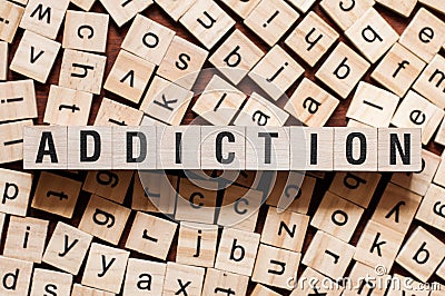 Addiction word concept Stock Photo