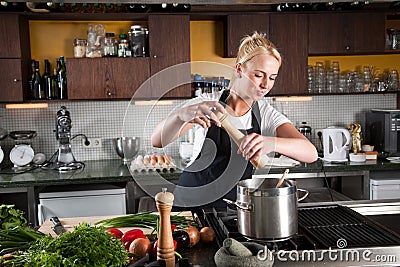 Adding some pepper Stock Photo