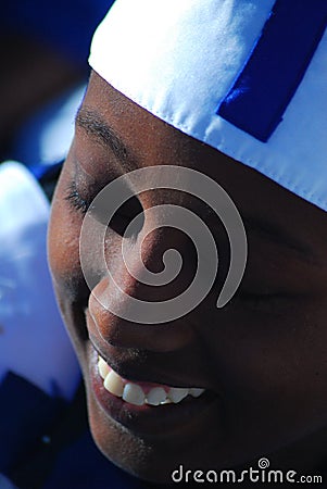 Addis Ababa, Ethiopia: Religious Choir girl smiling Editorial Stock Photo
