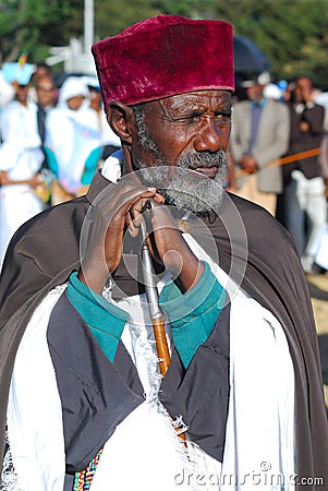 Addis Ababa, Ethiopia: Ethiopian Orthodox Priest Editorial Stock Photo