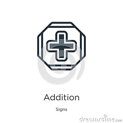 Addition icon vector. Trendy flat addition icon from signs collection isolated on white background. Vector illustration can be Vector Illustration