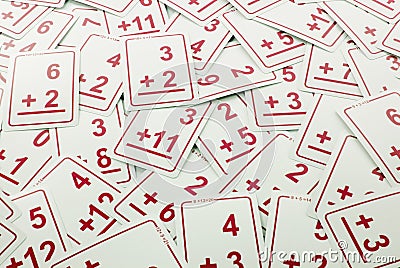 Addition Math Cards (red) Stock Photo