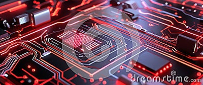 In addition to peer-to-peer blockchains, coding and programming high tech 3d illustration is also important. Motherboard Cartoon Illustration