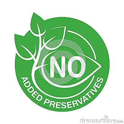 No added preservatives natural food package stamp Vector Illustration