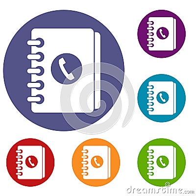 Address book icons set Vector Illustration