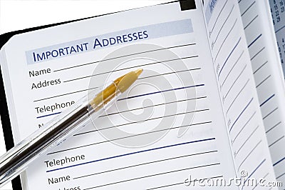 Address Book - Important Stock Photo