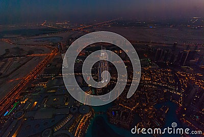 The Address Downtown Dubai at night Stock Photo