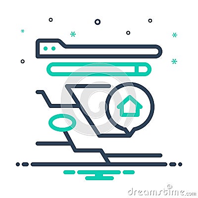 Mix icon for Address, location and street Vector Illustration