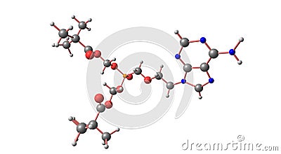 Adefovir molecular structure isolated on white Cartoon Illustration