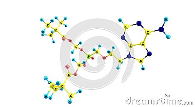 Adefovir molecular structure isolated on white Cartoon Illustration