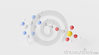 adefovir molecule 3d, molecular structure, ball and stick model, structural chemical formula ntrti Stock Photo