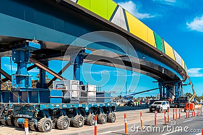 Darlington`s bridge installation on Ayliffes Road Editorial Stock Photo