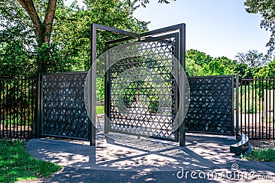 Adelaide botanic garden entrance gate on the west side of the park in Adelaide Australia Stock Photo