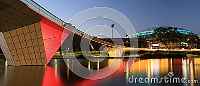 Adelaide Oval Stadium and Footbridge Stock Photo