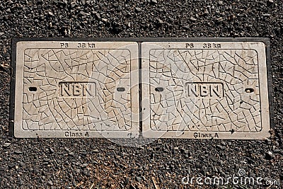 ADELAIDE, SA, AUSTRALIA - FEB 2016: the rollout of NBN continues Editorial Stock Photo