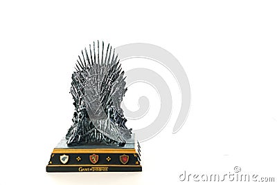 Games of Thrones HBO authorized replica of the Iron Throne. Editorial Stock Photo