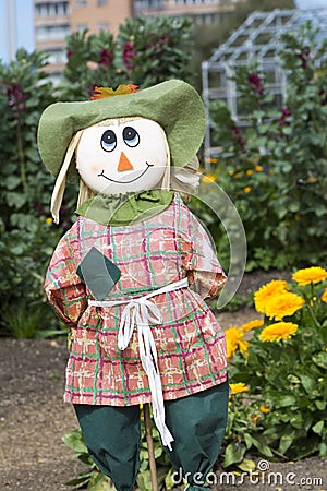 Female Scarecrow, Kitchen Garden, Adelaide Botanic Garden Editorial Stock Photo