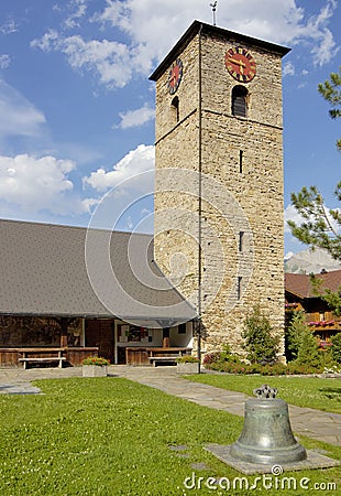 Adelboden church Stock Photo