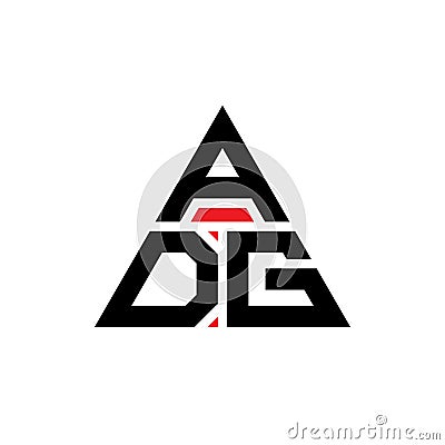 ADG triangle letter logo design with triangle shape. ADG triangle logo design monogram. ADG triangle vector logo template with red Vector Illustration