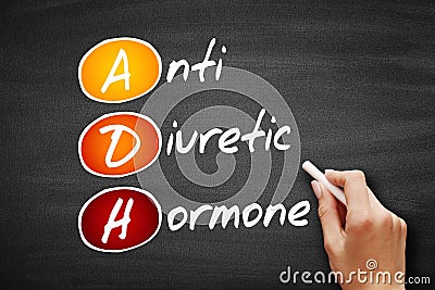 ADH - Antidiuretic Hormone acronym, concept on blackboard Stock Photo