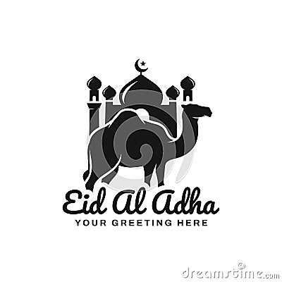 Eid al adha logo design Vector Illustration