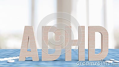 Adhd wood in living room for medical concept 3d rendering Stock Photo