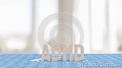 Adhd wood in living room for medical concept 3d rendering Stock Photo