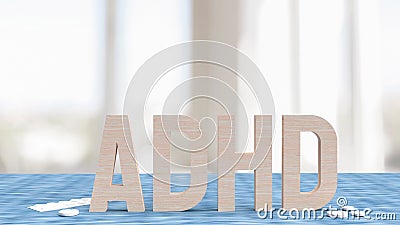 Adhd wood in living room for medical concept 3d rendering Stock Photo