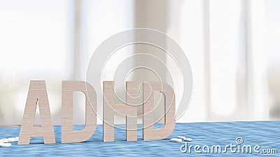 Adhd wood in living room for medical concept 3d rendering Stock Photo