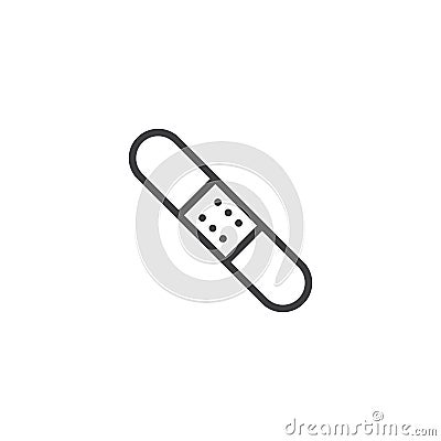 Adhesive bandage, band aid line icon Vector Illustration