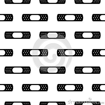 Adhesive plaster icon in black style isolated on white background Cartoon Illustration