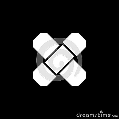 Adhesive plaster line icon, outline vector logo illustration, linear pictogram isolated on black. Vector Illustration