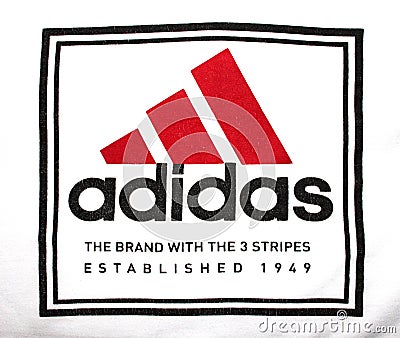 Adidas logo on cloth Editorial Stock Photo