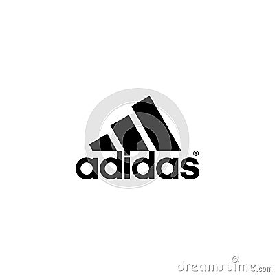 Adidas logo editorial illustrative on white background Editorial Stock Photo